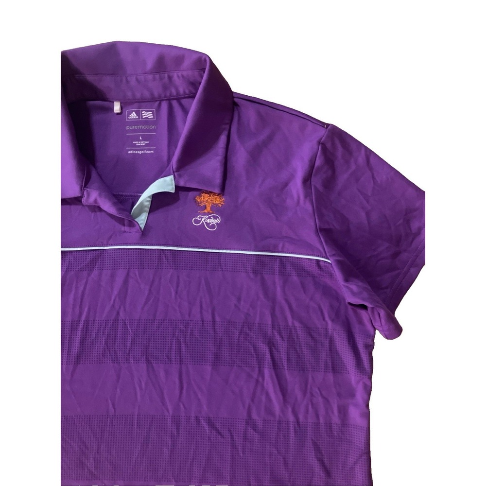 Adidas Puremotion Women Short‎ Sleeve KIAWAH LOGO Athletic Polo Shirt Top L